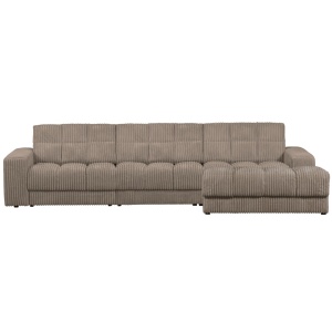 Canapea cu colt maro mud din textil 316 cm Second Date Rib Ferra Right Woood