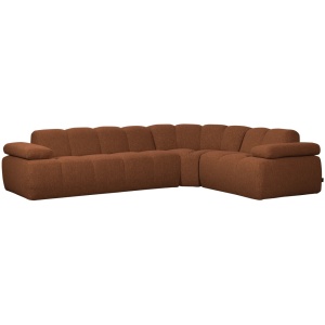 Canapea cu colt maro ruginiu din textil 310 cm Mojo Boucle Right Woood