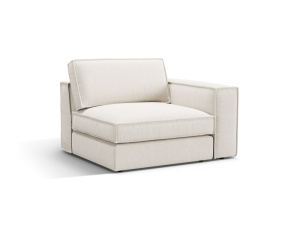 Canapea cu colt modulara alba din textil pentru 1 persoana Pola Babel Right Micadoni
