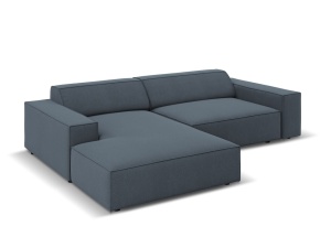 Canapea cu colt modulara albastra din textil pentru 3 persoane Jodie Megan Left Micadoni