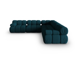 Canapea cu colt modulara albastru navy din textil pentru 5 persoane Bellis 3D Micadoni