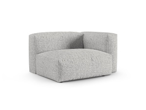 Canapea cu colt modulara argintie din textil pentru 1 persoana Martina Boucle 120 Left XL Micadoni