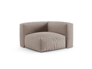 Canapea cu colt modulara bej deschis din textil pentru 1 persoana Martina XL Micadoni