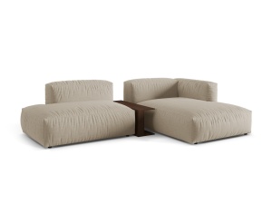Canapea cu colt modulara bej deschis din textil pentru 2 persoane Martina Boston Right Micadoni
