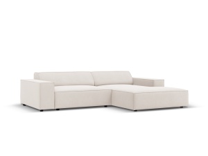 Canapea cu colt modulara bej deschis din textil pentru 3 persoane Jodie Meg Right Micadoni