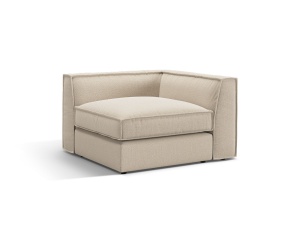 Canapea cu colt modulara bej din textil pentru 1 persoana Pola Corner Micadoni