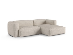 Canapea cu colt modulara bej din textil pentru 2 persoane Martina Monet Boucle Right Micadoni