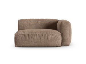 Canapea cu colt modulara bej inchis din catifea pentru 1 persoana Martina 160 Right XL Micadoni