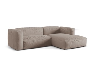 Canapea cu colt modulara bej inchis din textil pentru 2 persoane Martina Right Micadoni