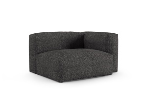 Canapea cu colt modulara gri antracit din textil pentru 1 persoana Martina Boucle 120 Left XL Micadoni