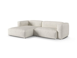 Canapea cu colt modulara gri/bej din textil pentru 2 persoane Martina Monet Boucle Left Micadoni