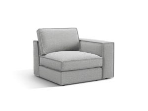 Canapea cu colt modulara gri deschis din textil pentru 1 persoana Pola Right Micadoni