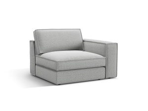 Canapea cu colt modulara gri deschis din textil pentru 1 persoana Pola Babel Right Micadoni