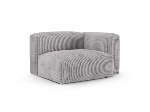 Canapea cu colt modulara gri deschis din textil pentru 1 persoana Martina Corduroy 120 Right XL Micadoni