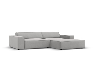 Canapea cu colt modulara gri deschis din textil pentru 3 persoane Jodie Meg Right Micadoni
