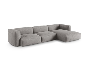 Canapea cu colt modulara gri deschis din textil pentru 3 persoane Martina XL Right Micadoni