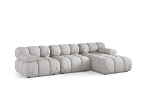 Canapea cu colt modulara gri deschis din textil pentru 4 persoane Bellis Liberty Right Micadoni