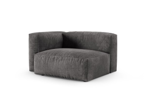 Canapea cu colt modulara gri din catifea pentru 1 persoana Martina Left 120 XL Micadoni