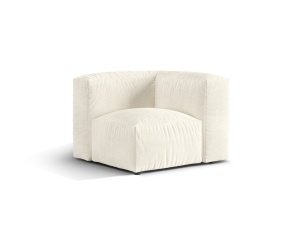 Canapea cu colt modulara ivorie din textil pentru 1 persoana Martina Boucle Micadoni