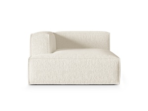 Canapea cu colt modulara ivorie din textil pentru 1 persoana Nuria 147 Boucle Left Micadoni