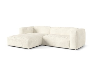 Canapea cu colt modulara ivorie din textil pentru 2 persoane Martina Monet Boucle Left Micadoni