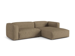 Canapea cu colt modulara maro cappuccino din textil pentru 2 persoane Martina Monet Boucle Right Micadoni
