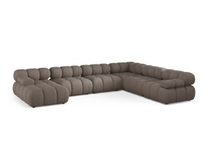 Canapea cu colt modulara maro cappuccino din textil pentru 8 persoane Bellis Liberty Right Micadoni