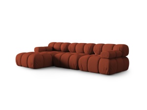 Canapea cu colt modulara maro caramiziu din textil pentru 4 persoane Bellis 155 Left 3D Micadoni