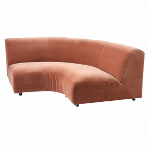 Canapea cu colt modulara maro din poliester 183 cm Fabric Pols Potten