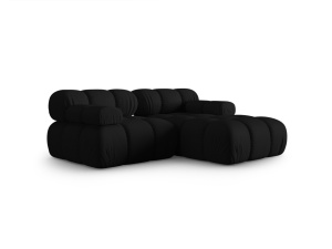 Canapea cu colt modulara neagra din textil pentru 3 persoane Bellis 155 Right 3D Micadoni