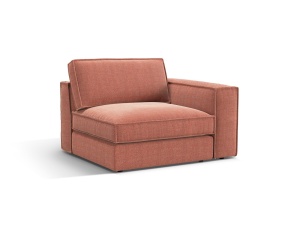 Canapea cu colt modulara rosie din textil pentru 1 persoana Pola Babel Right Micadoni