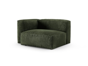 Canapea cu colt modulara verde din catifea pentru 1 persoana Martina Left 120 XL Micadoni
