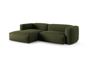Canapea cu colt modulara verde din textil pentru 2 persoane Martina Boston Left Micadoni