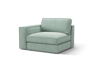Canapea cu colt modulara verde menta din textil pentru 1 persoana Pola Babel Left Micadoni