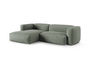 Canapea cu colt modulara verde muschi din textil pentru 2 persoane Martina Boston Left Micadoni