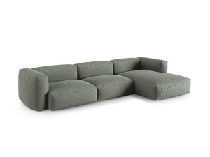 Canapea cu colt modulara verde muschi din textil pentru 3 persoane Martina XL Right Micadoni