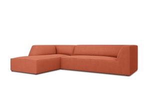 Canapea cu colt rosu corai din textil pentru 4 persoane Ruby Ottawa Left Micadoni