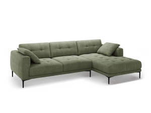 Canapea cu colt verde masliniu din textil pentru 3 persoane Bemy Right Structural Micadoni