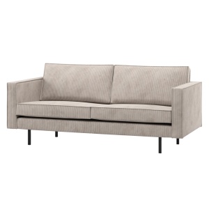 Canapea ecru din textil pentru 2,5 persoane Rodeo Rib Woood