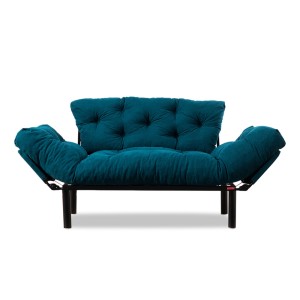 Canapea extensibila albastru petrol din textil pentru 2 persoane Nitta The Home Collection