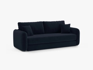 Canapea extensibila albastru royal din catifea pentru 3 persoane Dormi Micadoni