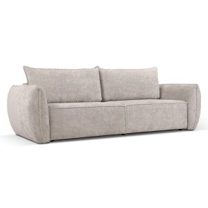 Canapea extensibila bej din textil pentru 3 persoane Kaelle Micadoni