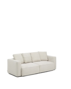 Canapea extensibila bej din textil pentru 3 persoane Marela Chenille Kave Home