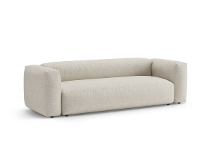 Canapea extensibila bej din textil pentru 3 persoane Martina Boucle Micadoni