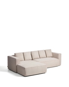 Canapea extensibila cu colt din textil bej pentru 4 persoane Marela Left Kave Home