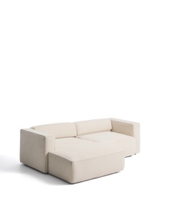 Canapea extensibila cu colt din textil ecru pentru 3 persoane Marela Chenille Left Kave Home