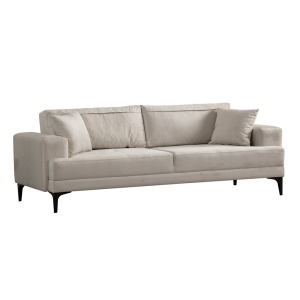 Canapea extensibila ecru din textil pentru 3 persoane Astana The Home Collection