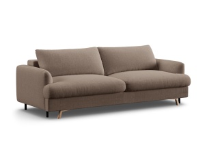 Canapea extensibila maro cappuccino din textil pentru 3 persoane Naomi Micadoni