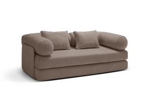 Canapea extensibila maro cappuccino din textil pentru 3 persoane Dreamy Liberty Micadoni