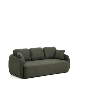Canapea extensibila verde din textil pentru 3 persoane Laira Kave Home